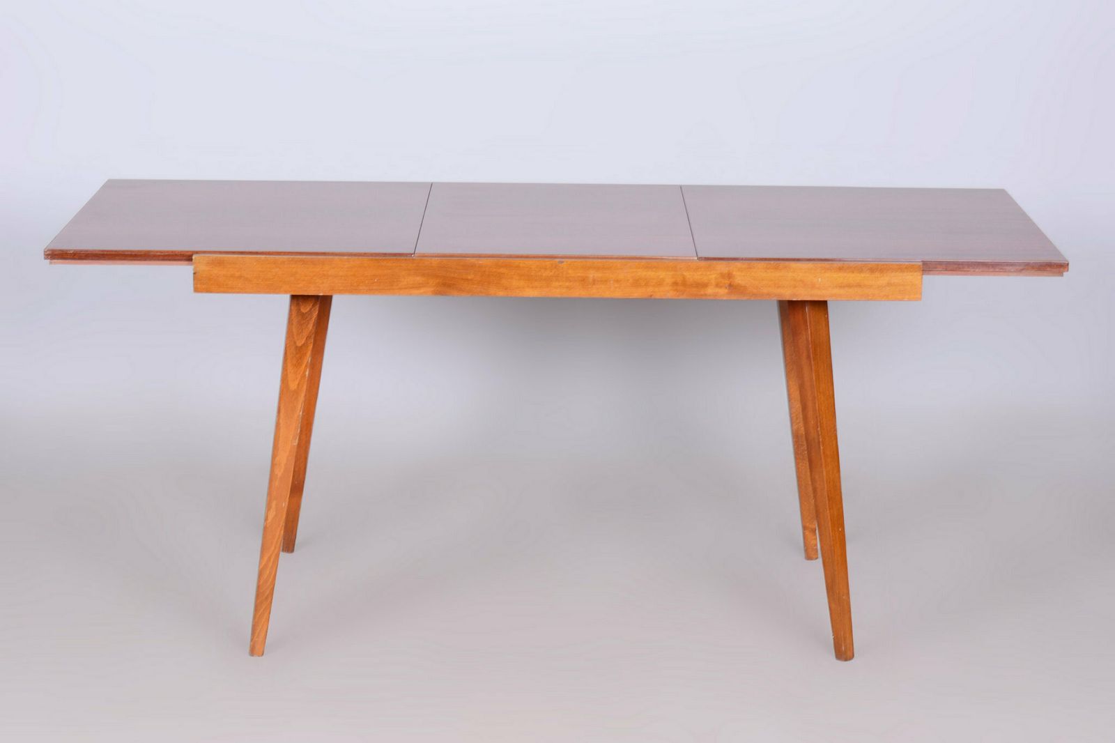 Original 20. Century Folding Table, Beech, Mahogany Veneer, Czech, 1960s photo Furniture