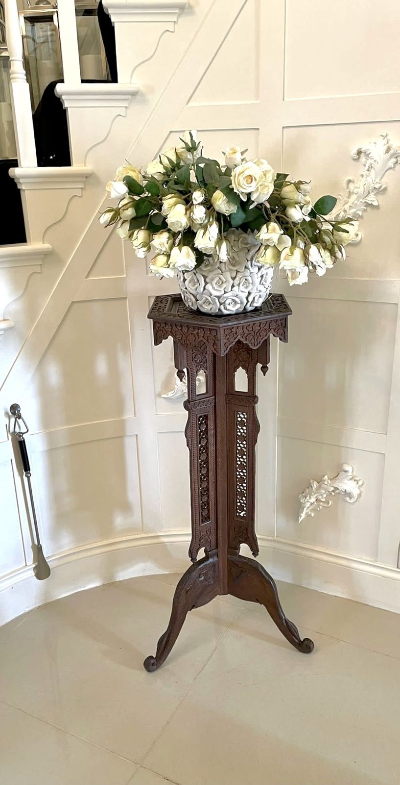 Fantastic Quality Antique Early 20th Century Carved Plant Stand photo vinterior