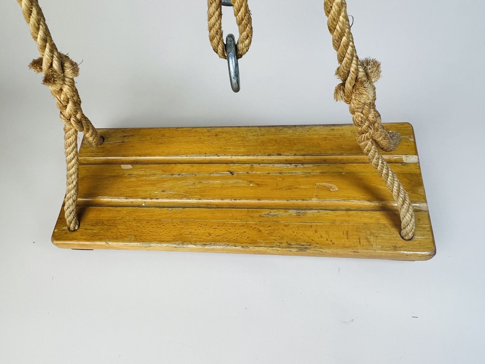 Vintage Garden Rope Swing With Wood Seat, Handmade Decor photo for sale