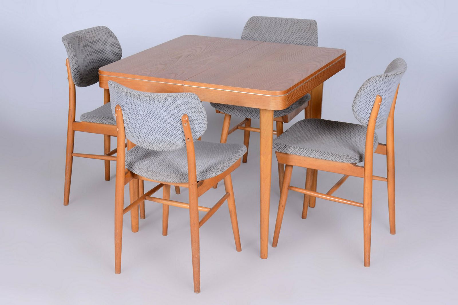 Original Mid Century Folding Table, By Jitona Sobeslav, Oak, Czech, 1950s photo vintage