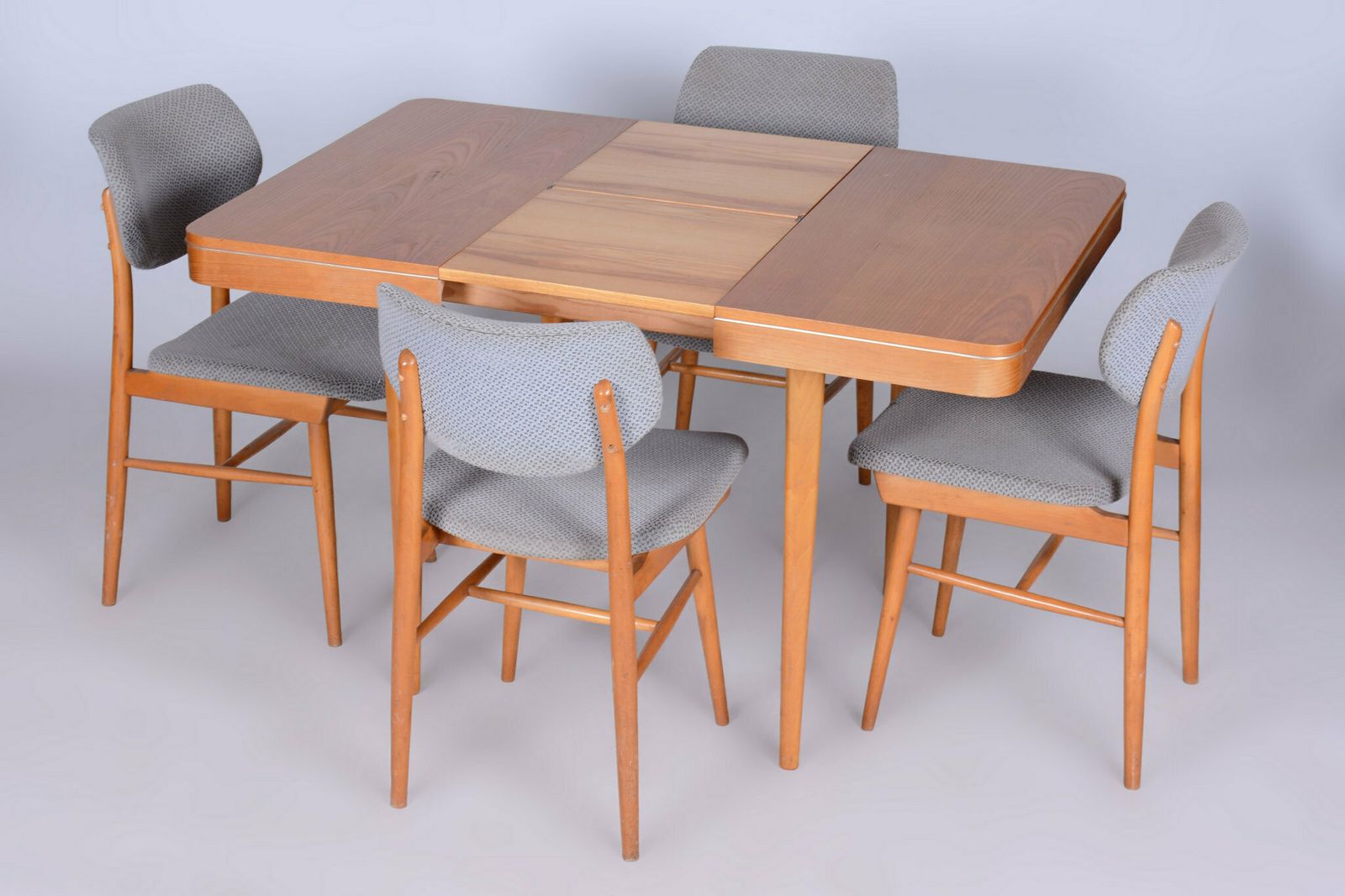 photo furniture Original Mid Century Folding Table, By Jitona Sobeslav, Oak, Czech, 1950s