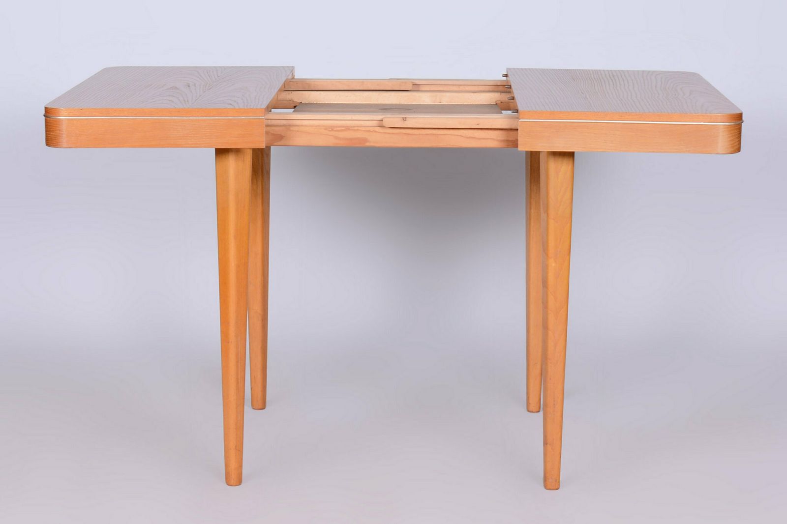 Furniture Original Mid Century Folding Table, By Jitona Sobeslav, Oak, Czech, 1950s photo