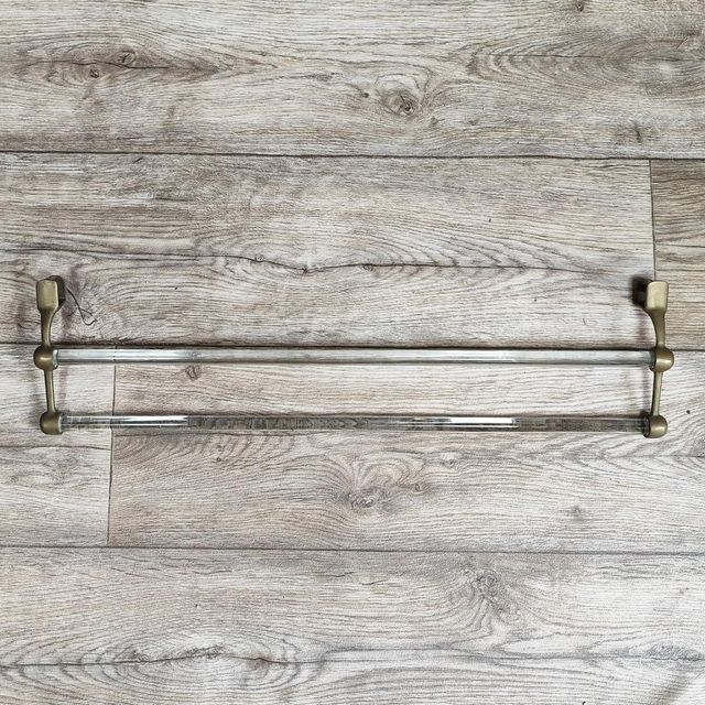 Antique Glass & Brass Towel Rail photo 125.0