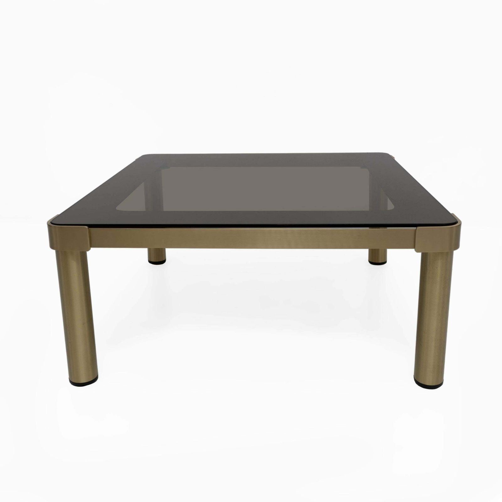 Luciano Frigerio Mid Century Modern Italian Brass And Glass Coffee Table, 1970s photo vinterior