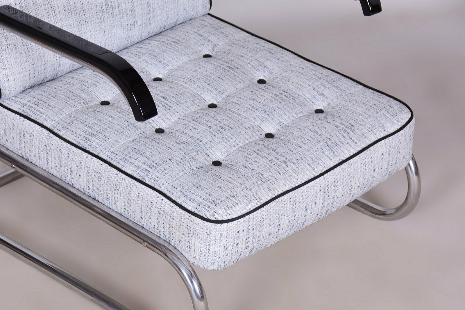 Set Of Two Restored Bauhaus Armchairs, By Mücke Melder, Chrome, Czech, 1930s photo Furniture