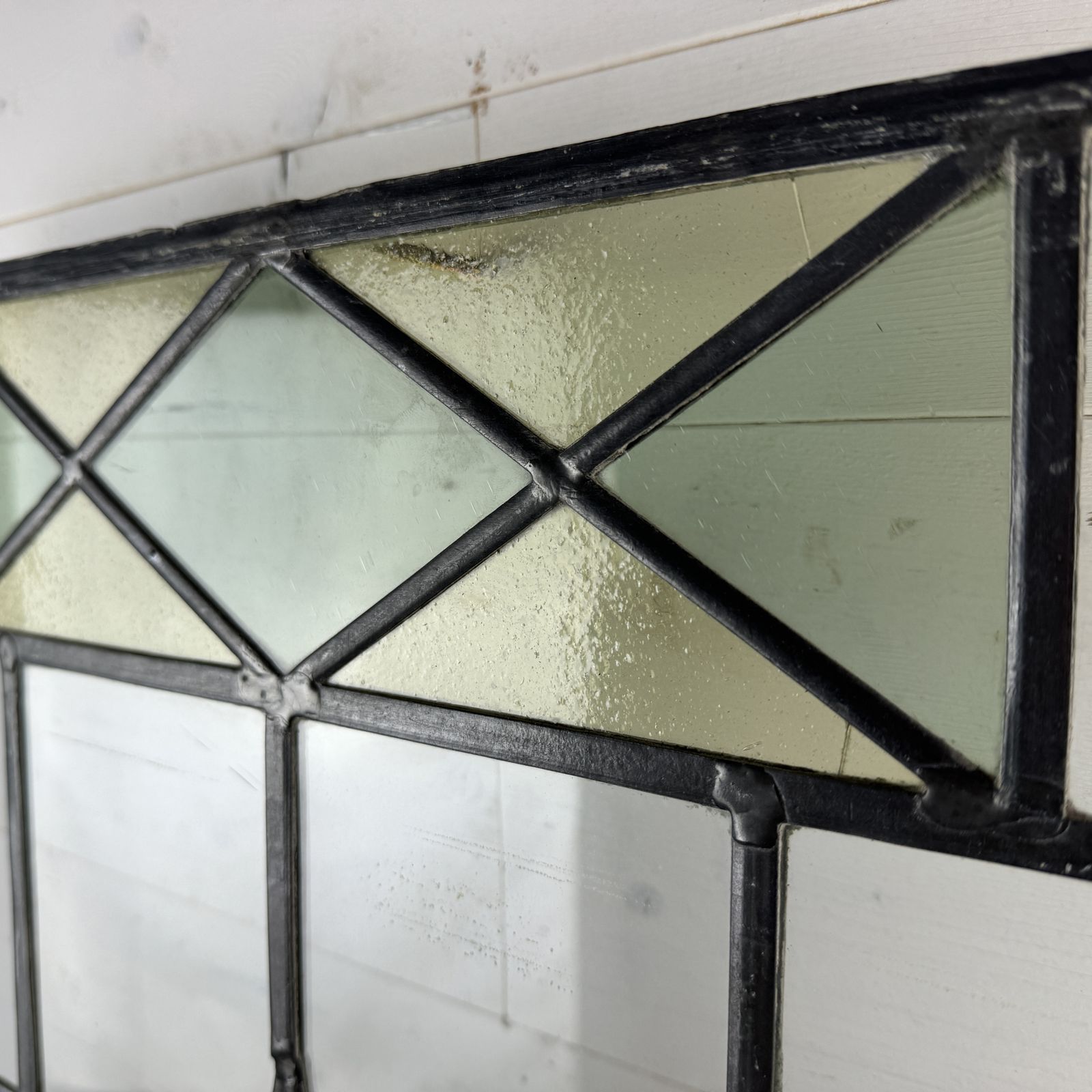 Antique Leaded Light Stained Glass Window With Shield Design photo 220.0