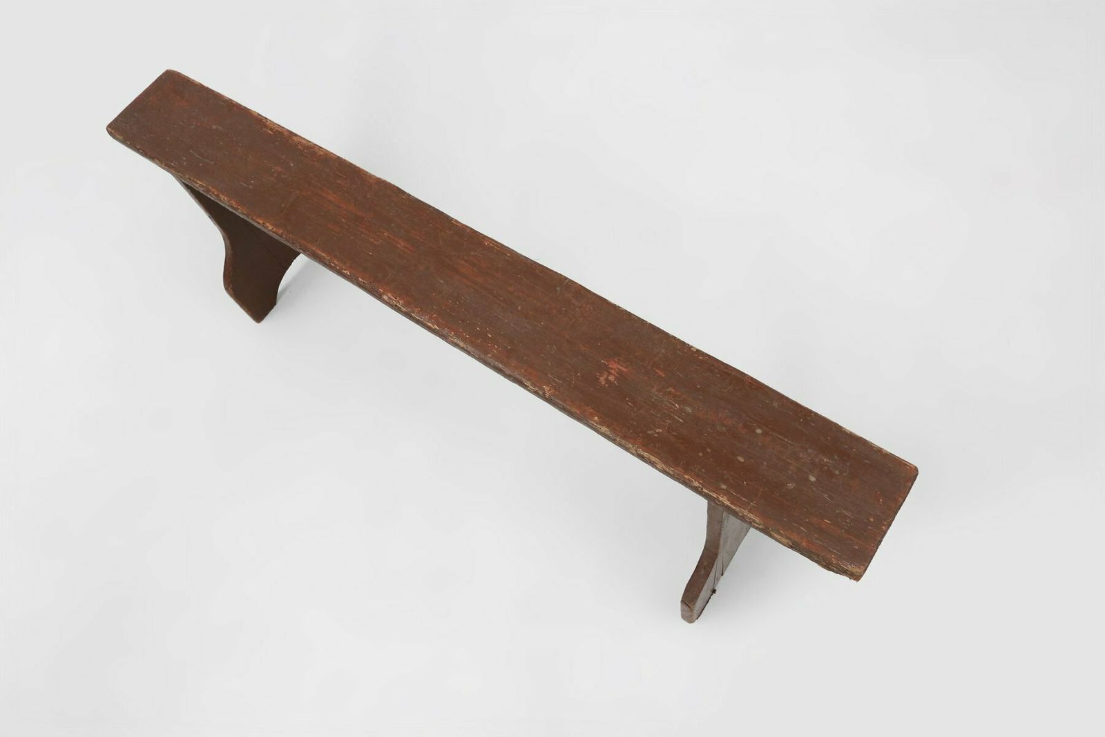Mid Century Rustic Bench In Brown Painted Wood, France, 1890s photo 1012.0