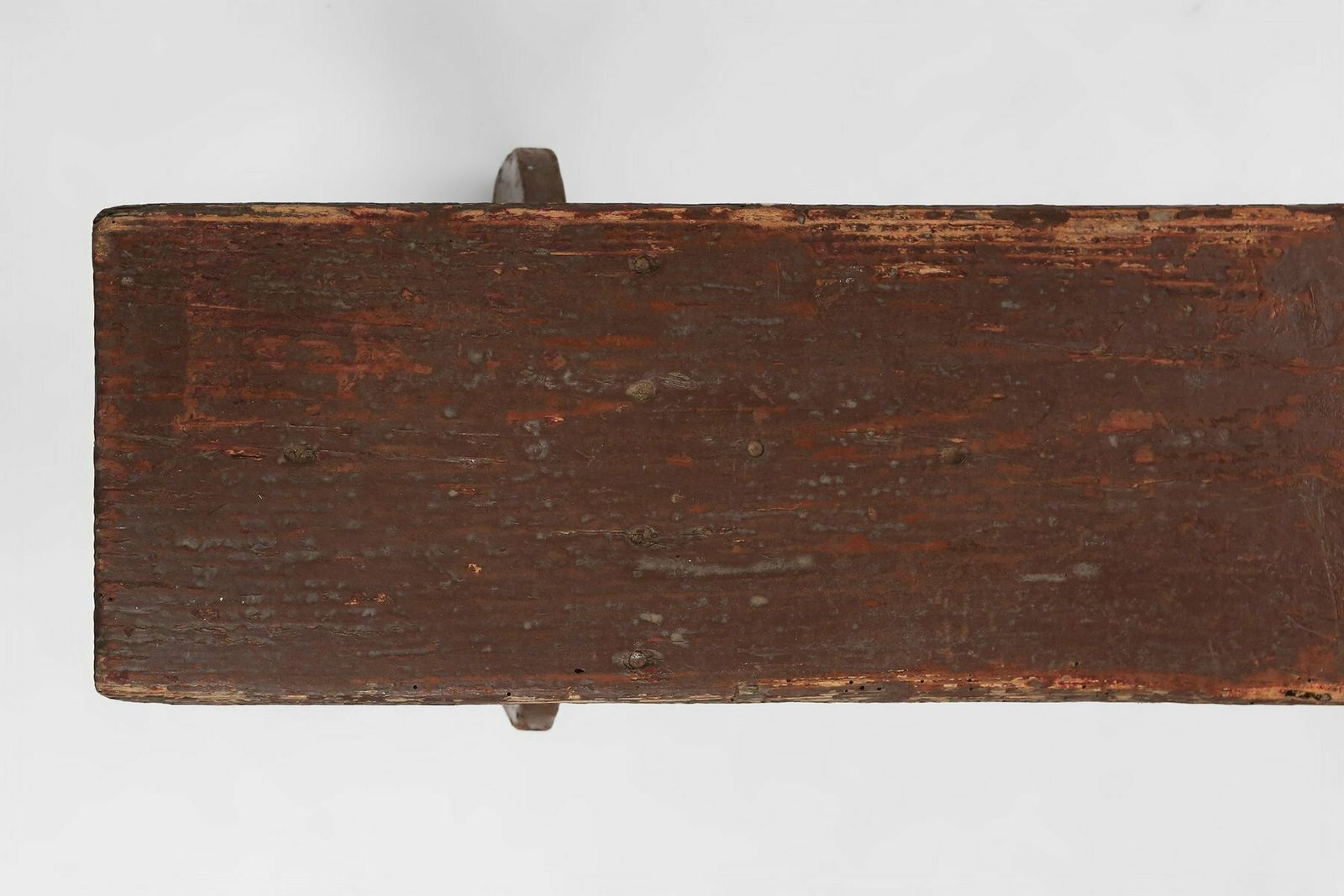 Mid Century Rustic Bench In Brown Painted Wood, France, 1890s photo vinterior