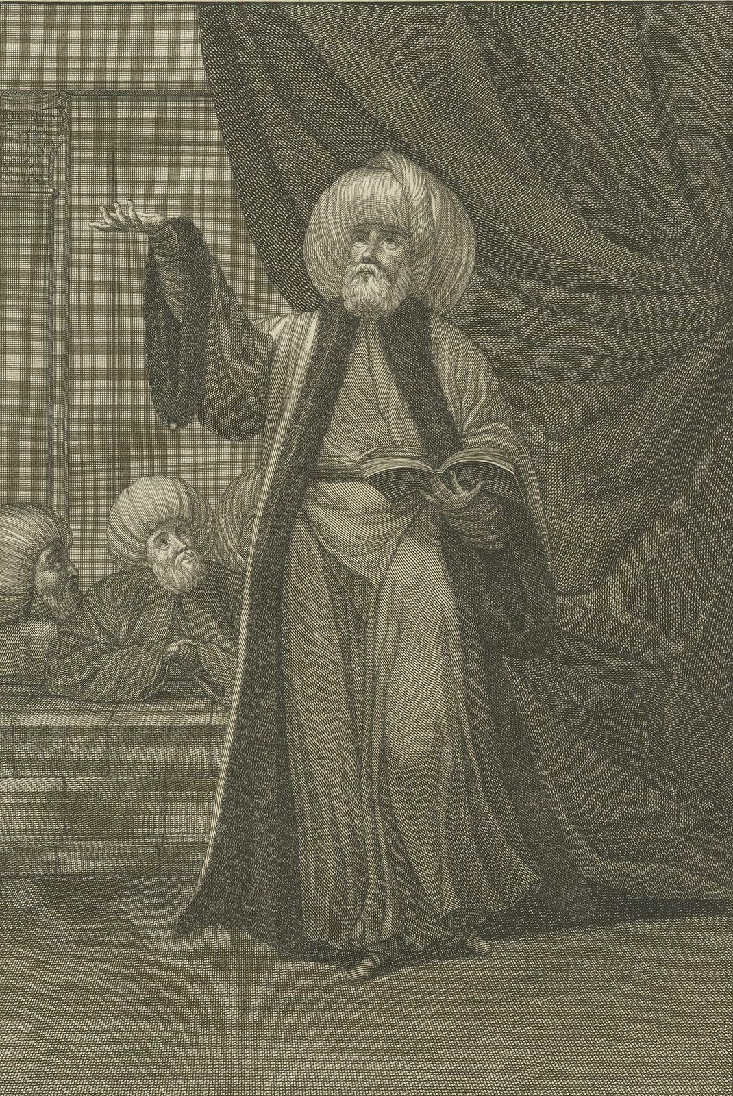 Antique Portrait Of The Mufti By Picart, Circa 1725 photo furniture