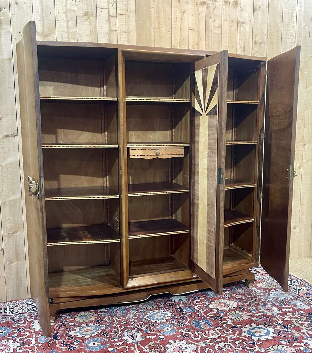photo vinterior Art Deco Wardrobe In Walnut, 1930s