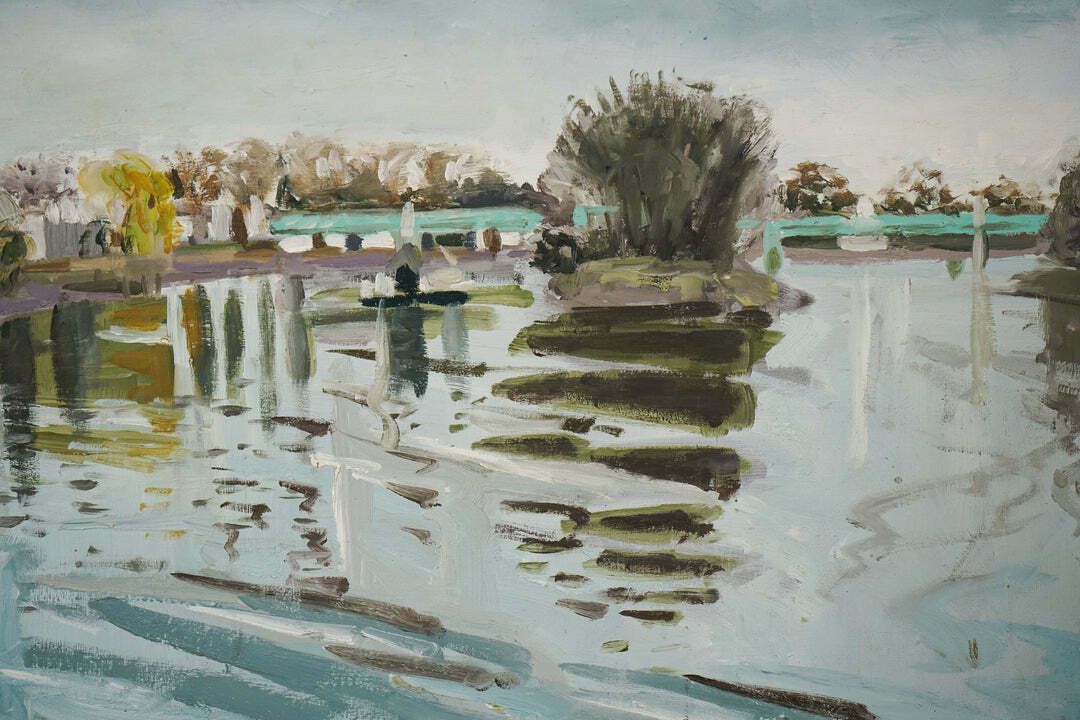 Strand On The Green – En Plein Air Olieschets photo furniture