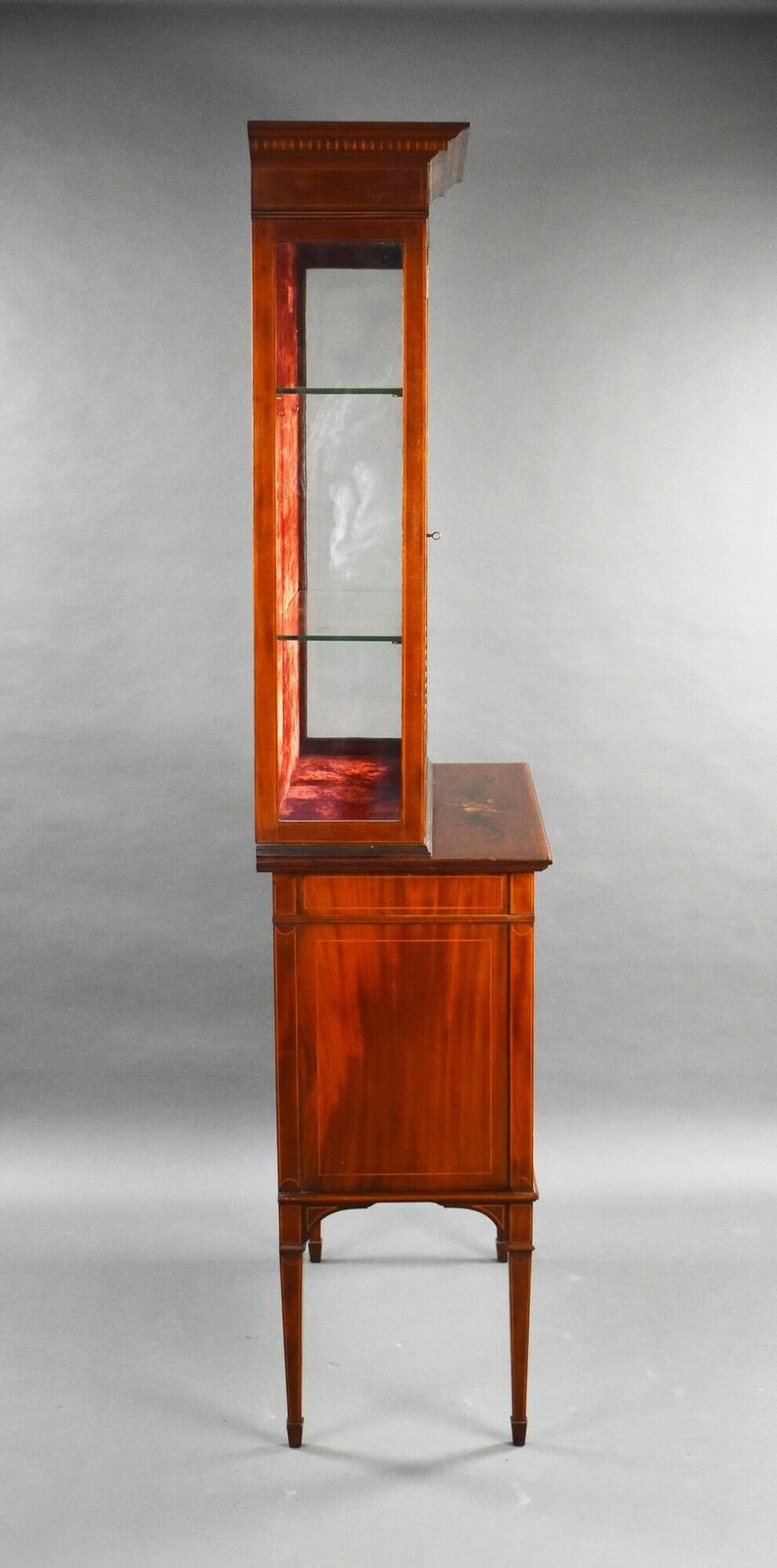 Edwardian Mahogany Satinwood Hand Painted Display Cabinet photo furniture