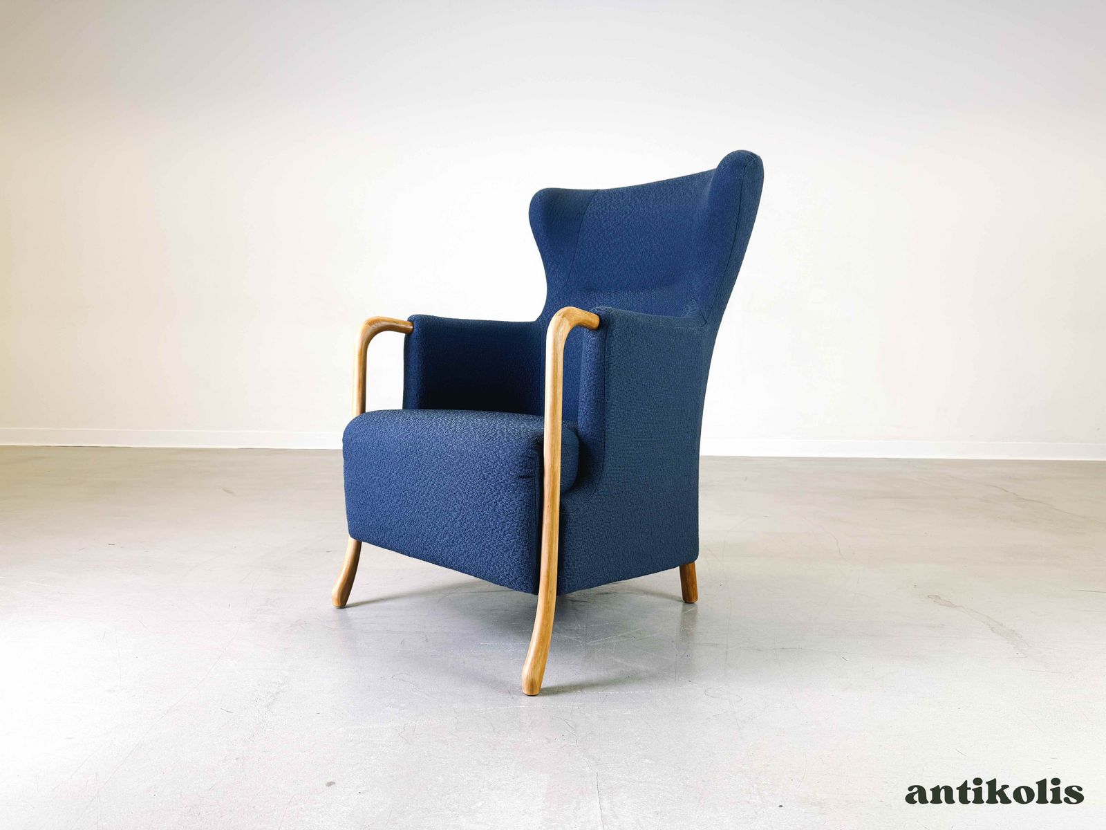 Vintage Mid Century Ohrensessel Claudia Stouby Møbelfabrik Mit Ottomane 1970 photo vinterior