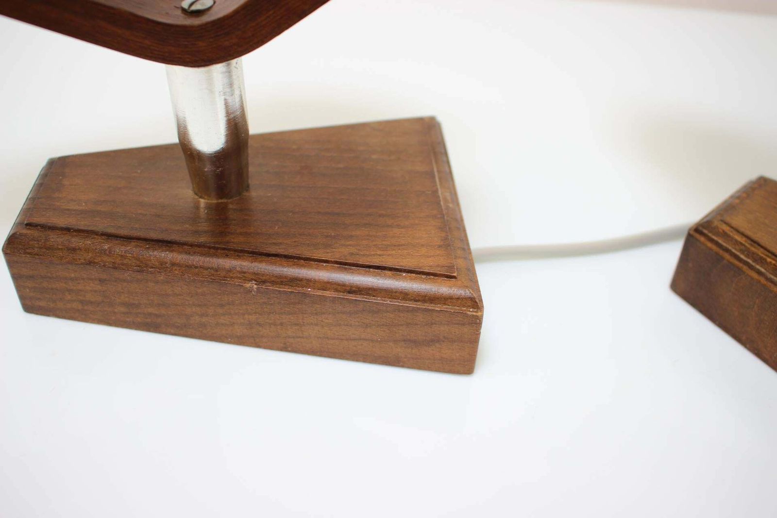 Pair Of Wooden Table/Wall Lamps, By Dřevo Humpolec, 1940's, Czechoslovakia photo 377.0