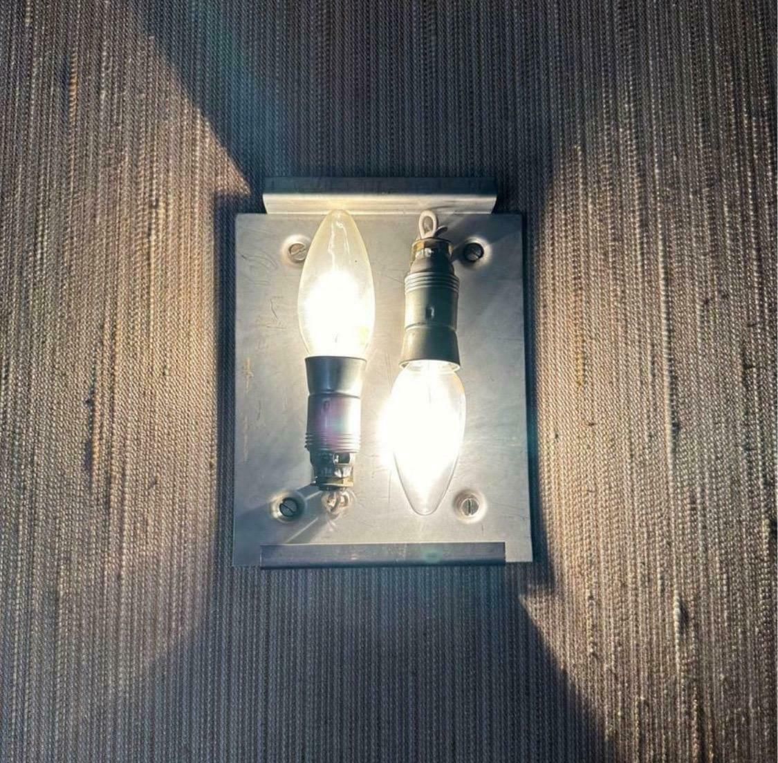1970s Albano Poli Modernist Clear Stacked Glass Poliarte Linea Wall Sconces photo vintage