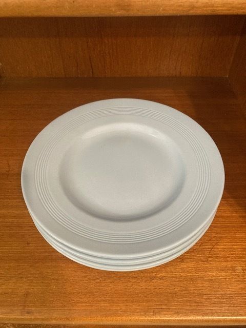 Woods Ware 25cm Ribbed Dinner Plates X 6 Iris Blue photo furniture