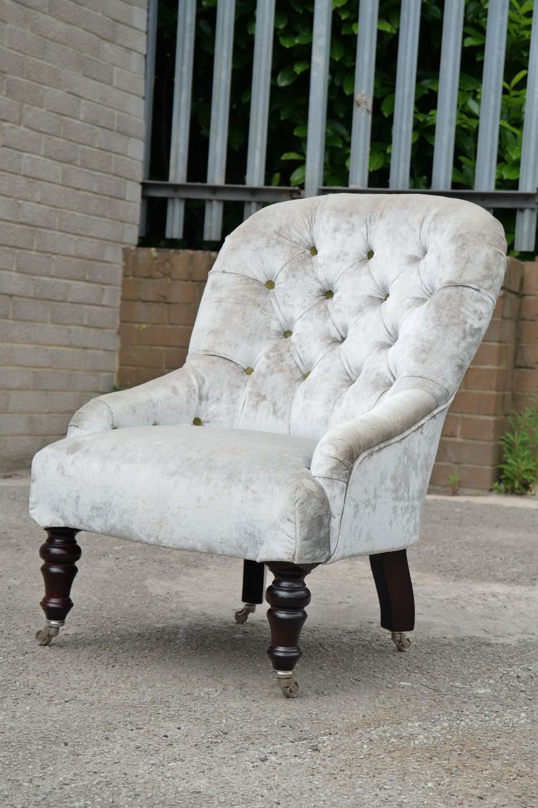 Stunning George Smith Eve Nursing Armchair Regency Velvet Pearl Rrp £4200