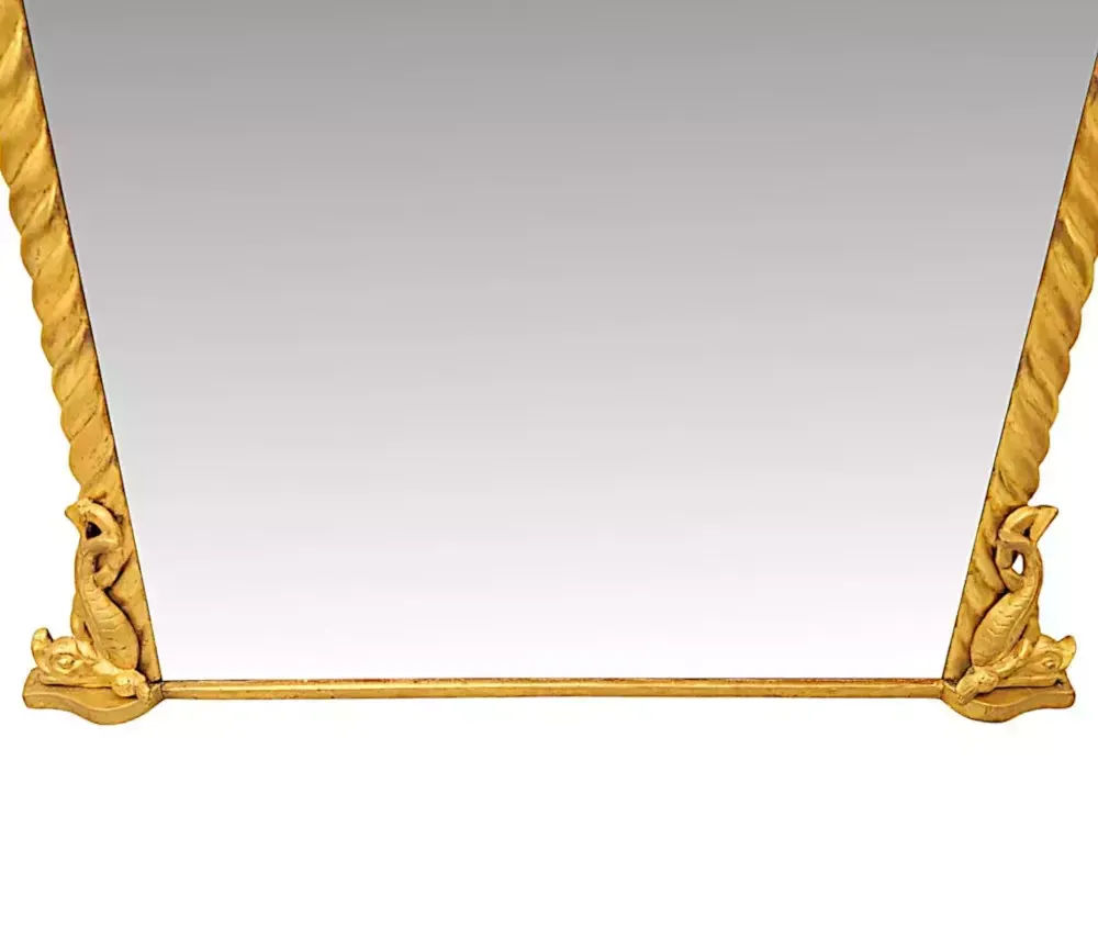 A Fabulous 19th Century Elegant Giltwood Archtop Overmantel Mirror photo Home Decor