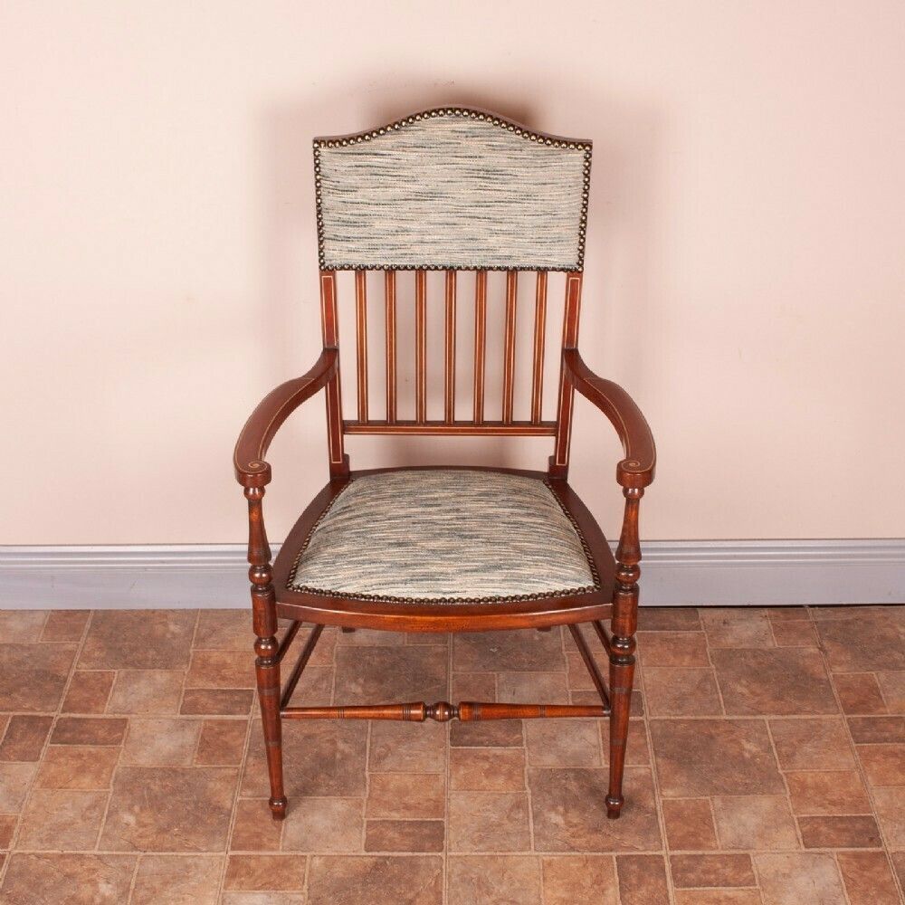 Edwardian Inlaid Occasional Elbow Chair photo Furniture