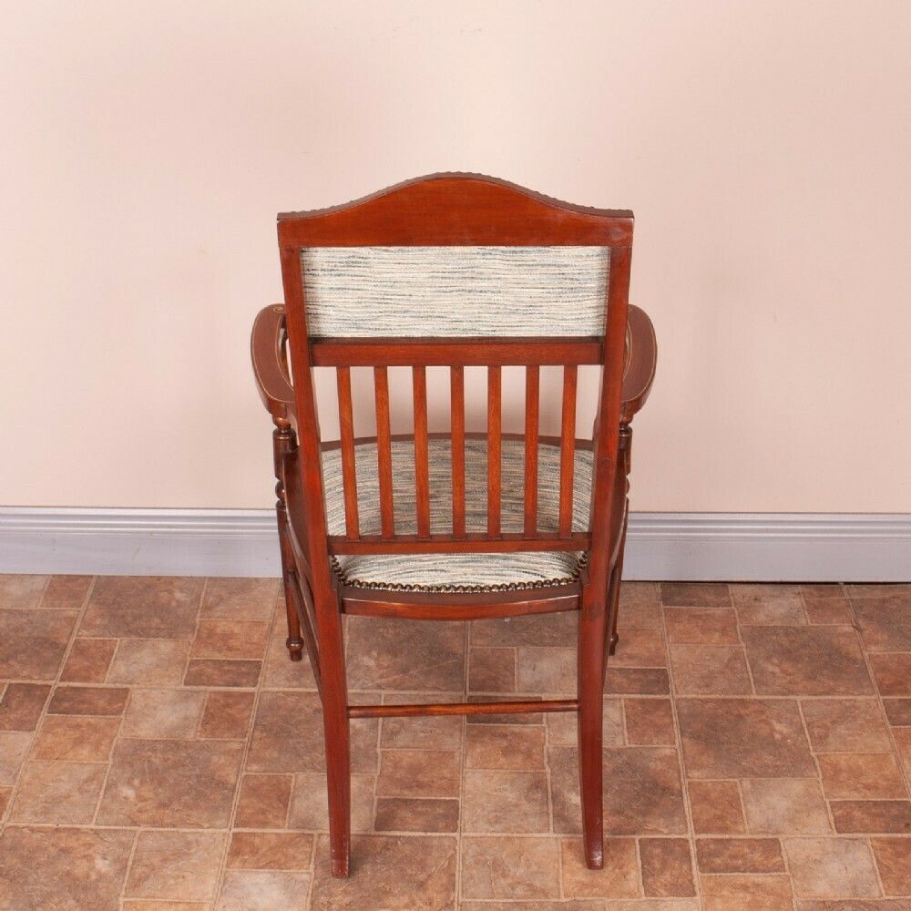 Edwardian Inlaid Occasional Elbow Chair photo vinterior