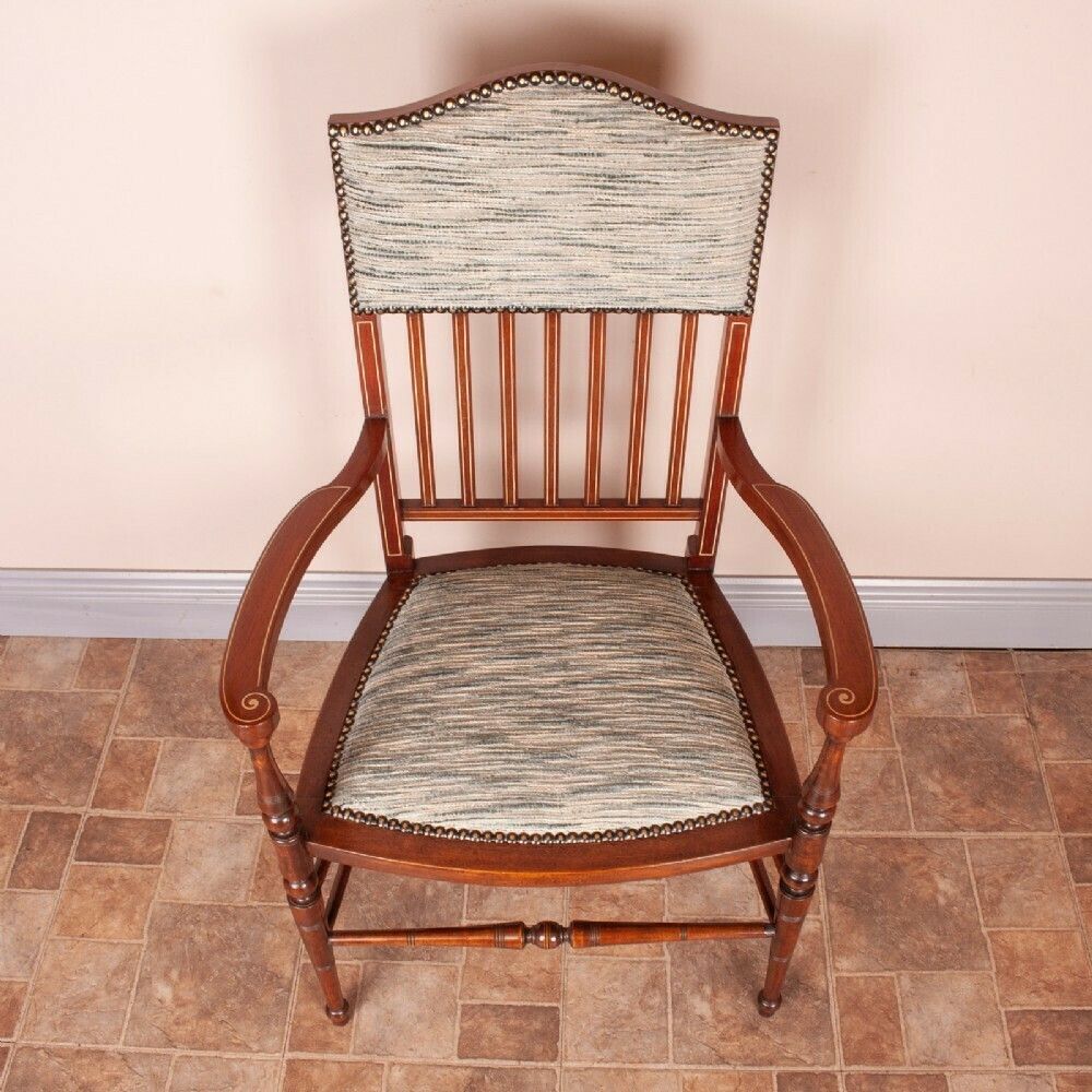 photo furniture Edwardian Inlaid Occasional Elbow Chair