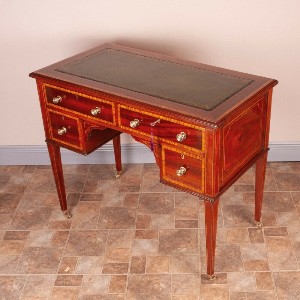 Good Quality Edwardian Inlaid Mahogany Writing Desk photo for sale