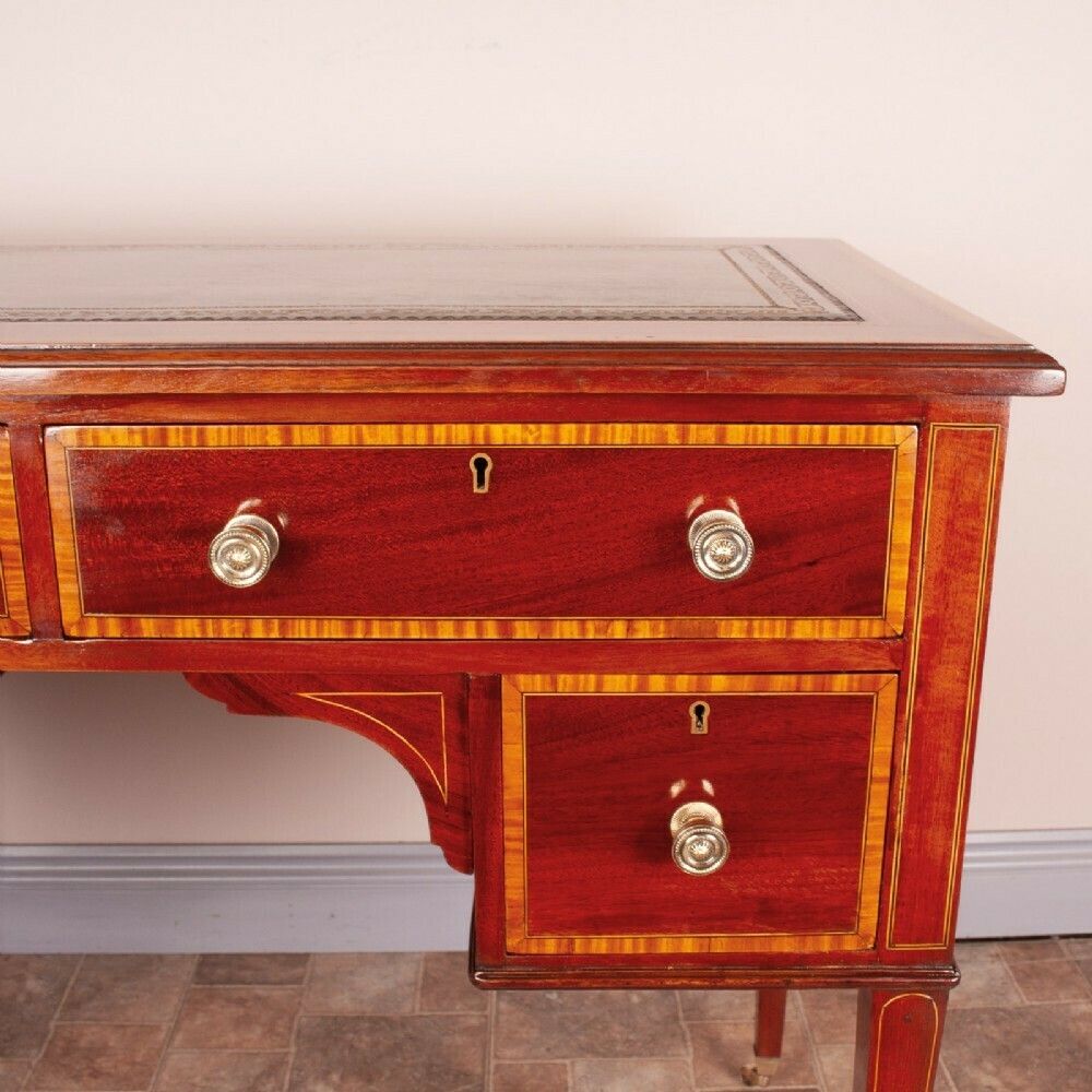 Furniture Good Quality Edwardian Inlaid Mahogany Writing Desk photo