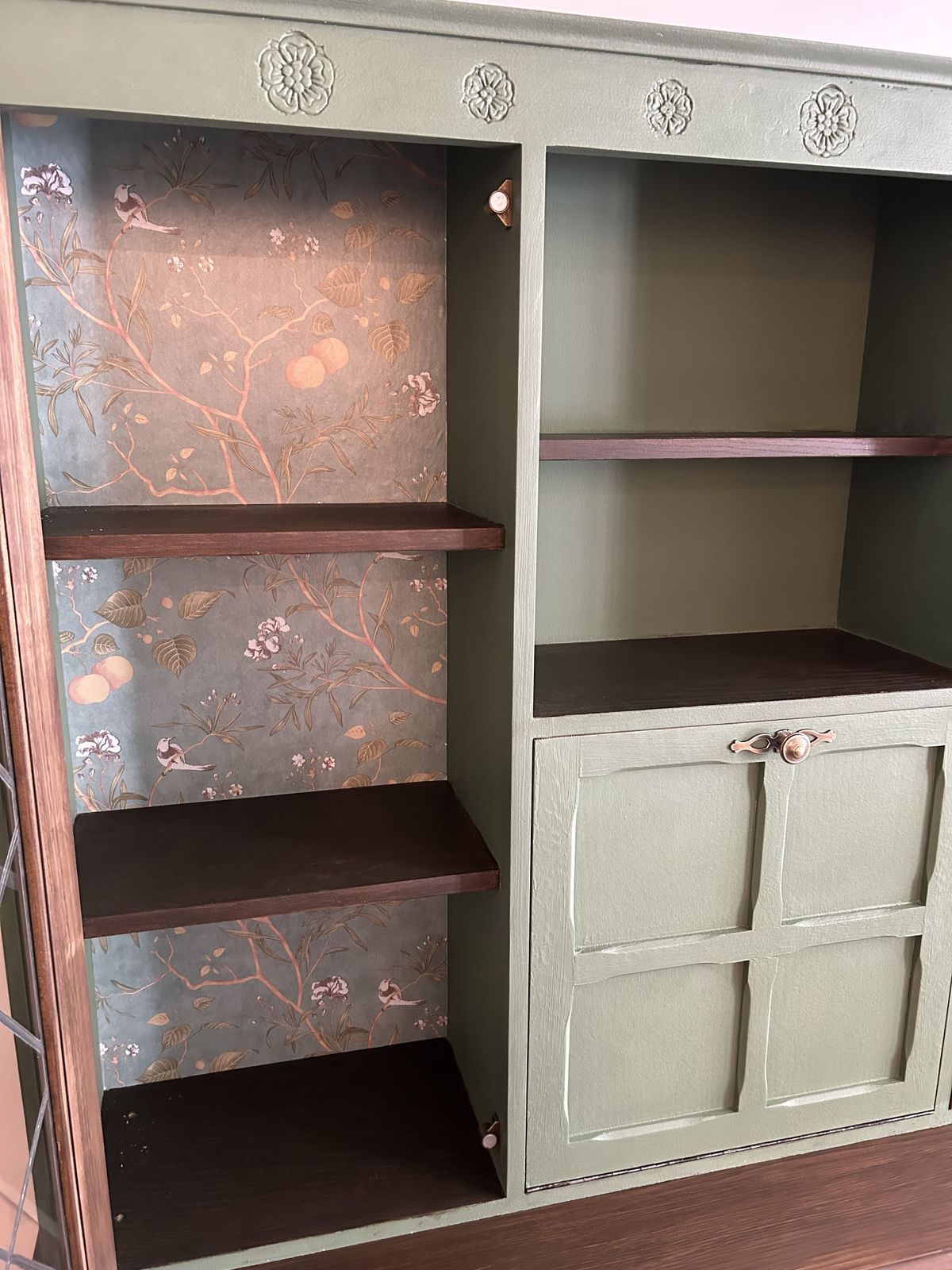 Unique Upcycled Hardwood English Farmhouse Cabinet photo for sale