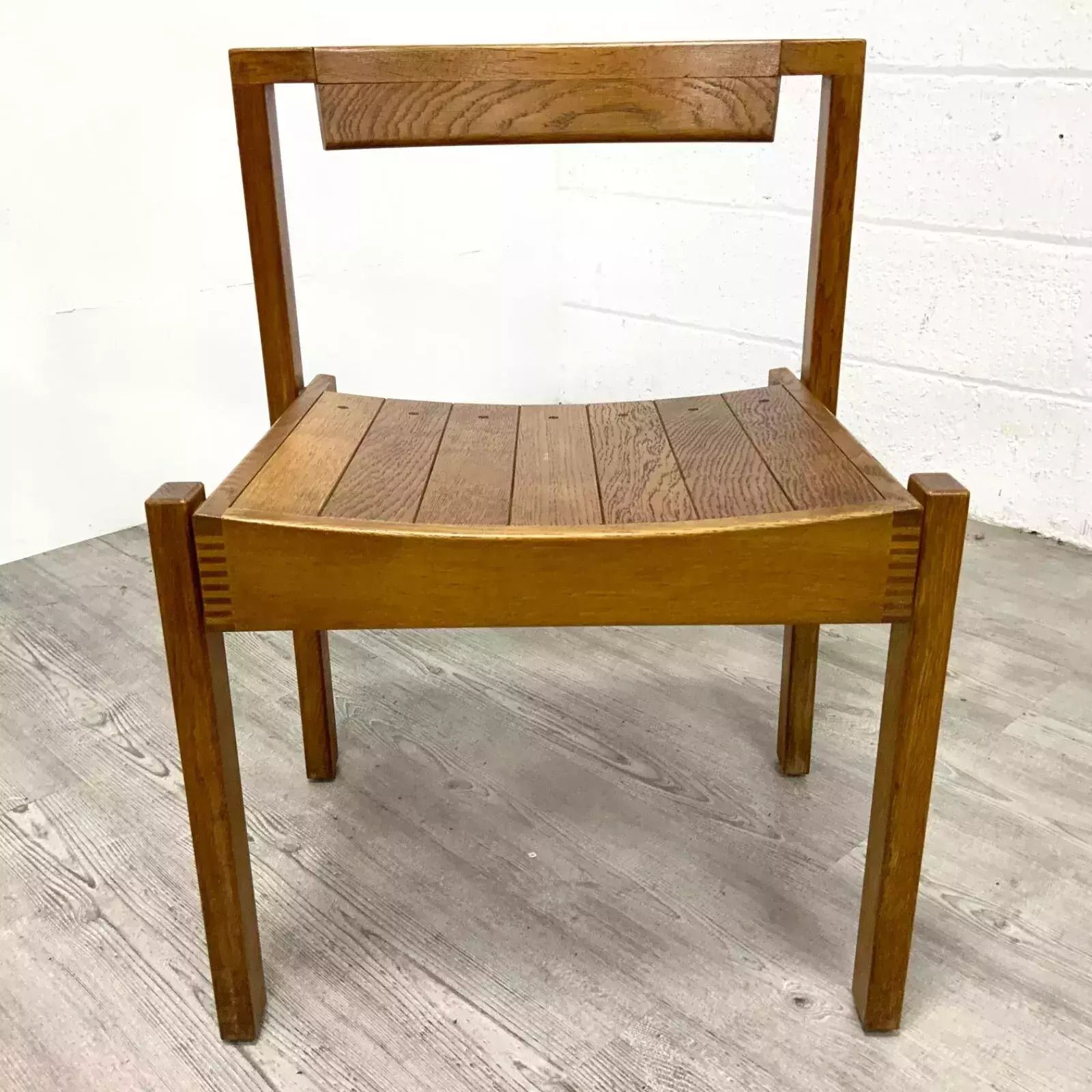 1 X Arts & Crafts Gordon Russell Oak Stacking Dining Chair From Coventry Cathedral photo for sale