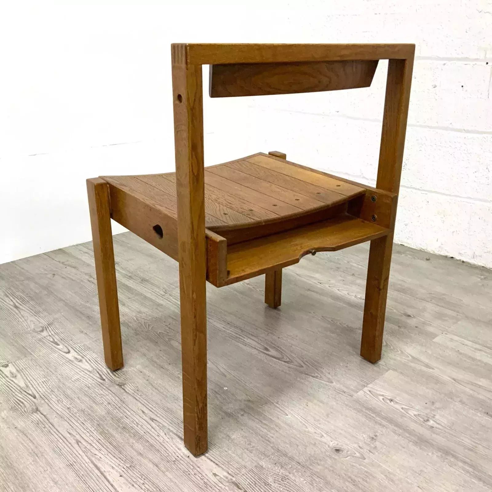 1 X Arts & Crafts Gordon Russell Oak Stacking Dining Chair From Coventry Cathedral photo 225.0