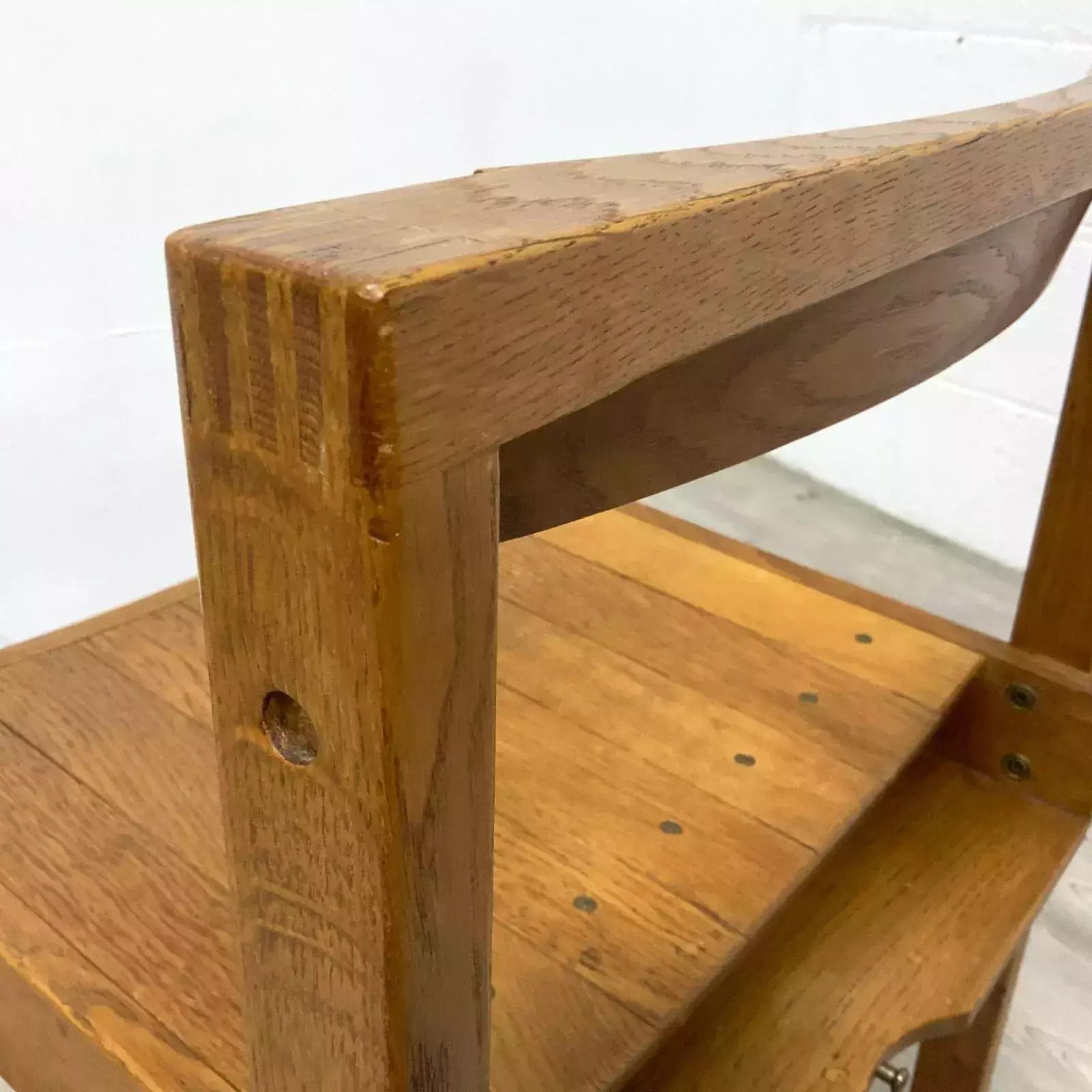 photo furniture 1 X Arts & Crafts Gordon Russell Oak Stacking Dining Chair From Coventry Cathedral