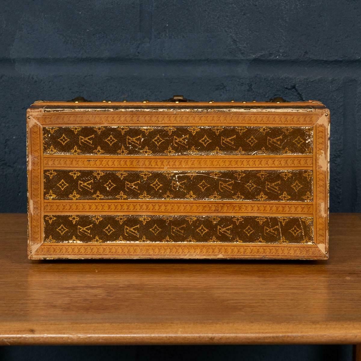 Antique Rare 20thc Louis Vuitton "Malle Fleurs" Trunk In Monogram Canvas, France photo vintage