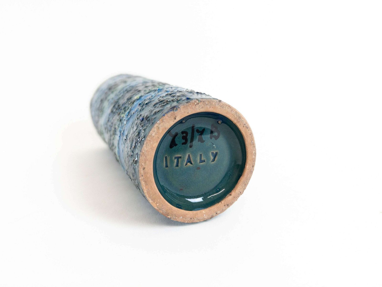 Handcrafted Bitossi Vase In Beautiful Rimini Blue Colors   Small Size photo Home Decor