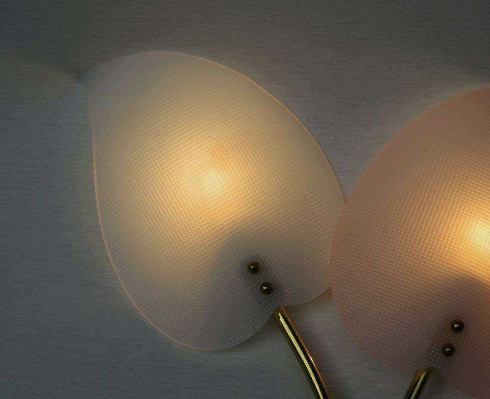 photo for sale Floral Wall Lights In Acrylic Glass & Brass From Geru Lights, 1950s, Set Of 2