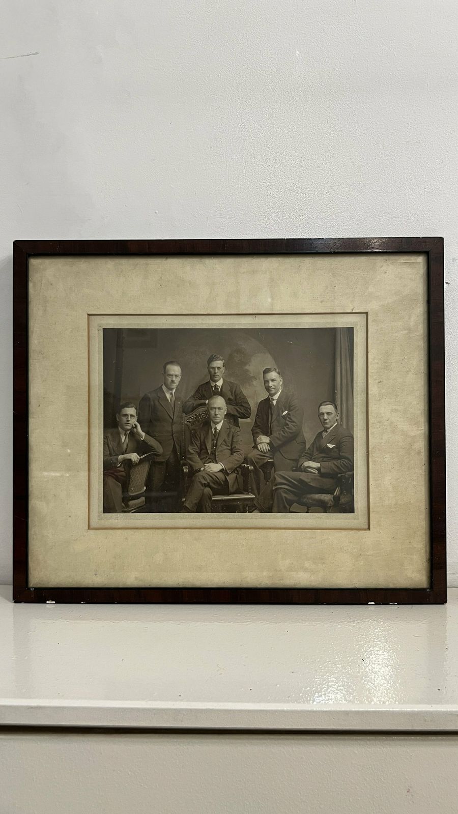 Antique Framed Photograph Of A Group Of Gentlemen photo furniture