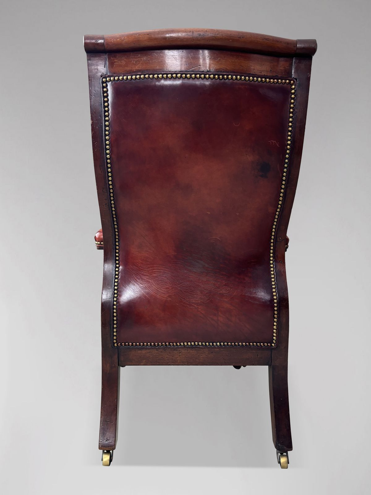 photo for sale 19th Century William IV Period Mahogany & Leather Library Armchair