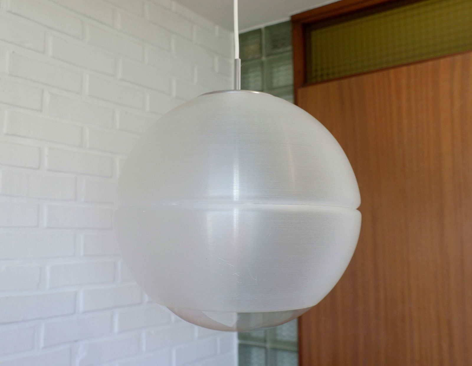 Vintage Hanging Lamp / Meblo Guzzini / Sfera / Mcm Pendant Light / 70's Yugoslavia / Space Age Ceiling Light / Mid Century Modern / Retro photo furniture