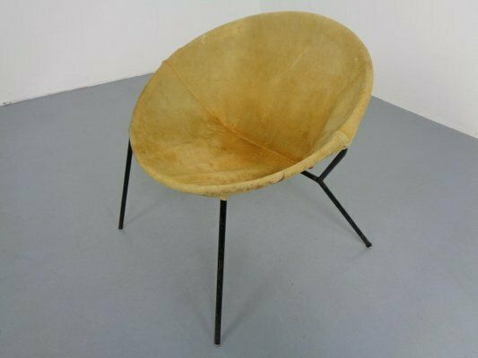 Danish Suede Folding Ballon Chair By Hans Olsen For Lea, 1960s photo buy