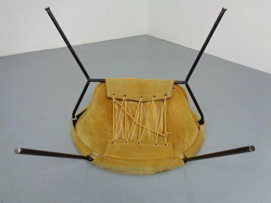 photo for sale Danish Suede Folding Ballon Chair By Hans Olsen For Lea, 1960s