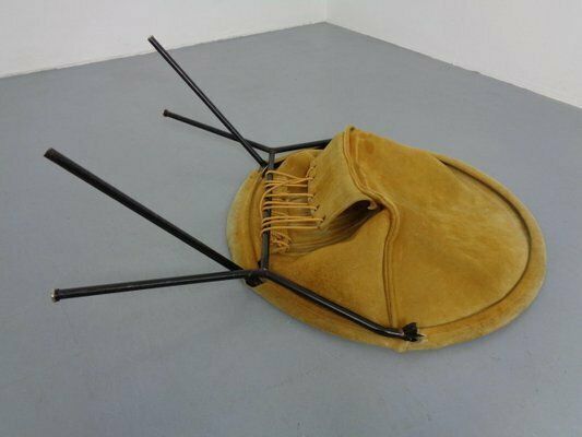 Furniture Danish Suede Folding Ballon Chair By Hans Olsen For Lea, 1960s photo