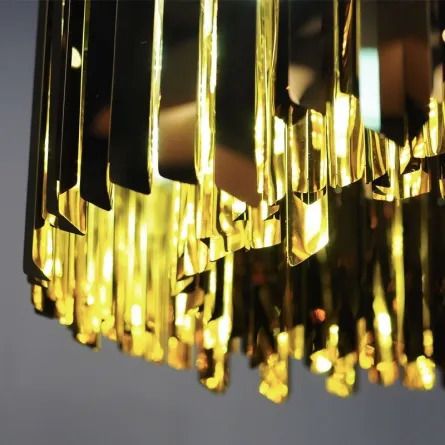 Innermost Facet Lozenge Pendant Brass Finish Stainless Steel By Tom Kirk photo vinterior