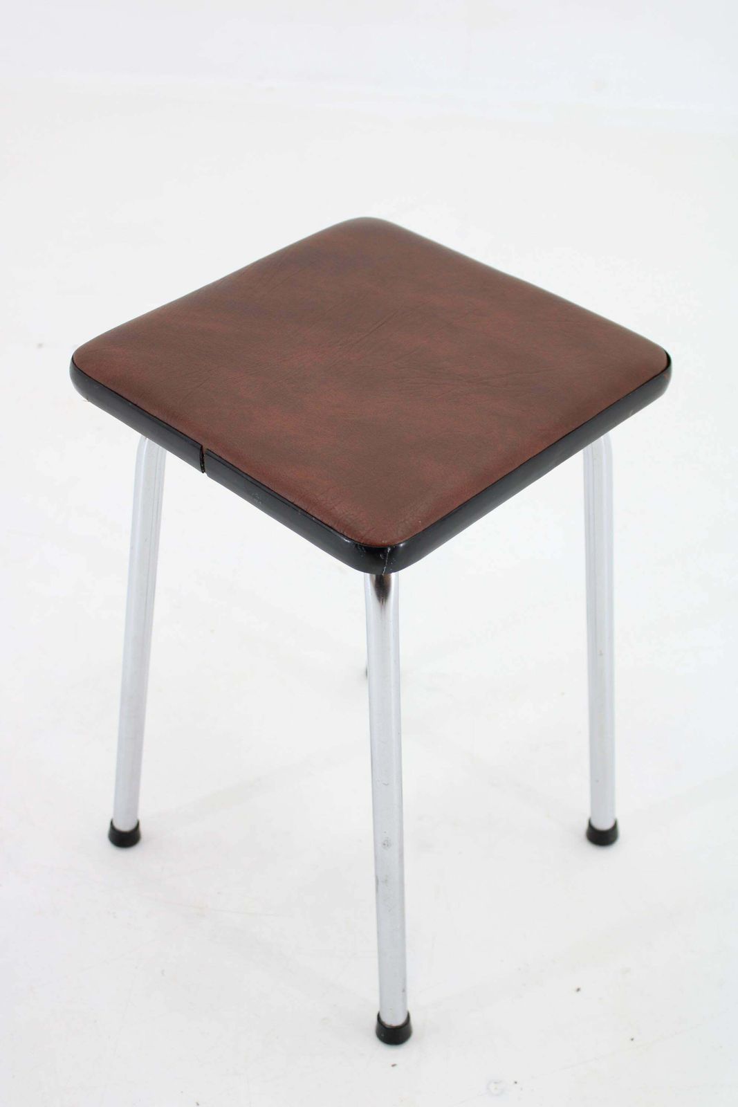 photo for sale 1970s Pair Of Stools With Leatherette Upholstery, Czechoslovakia