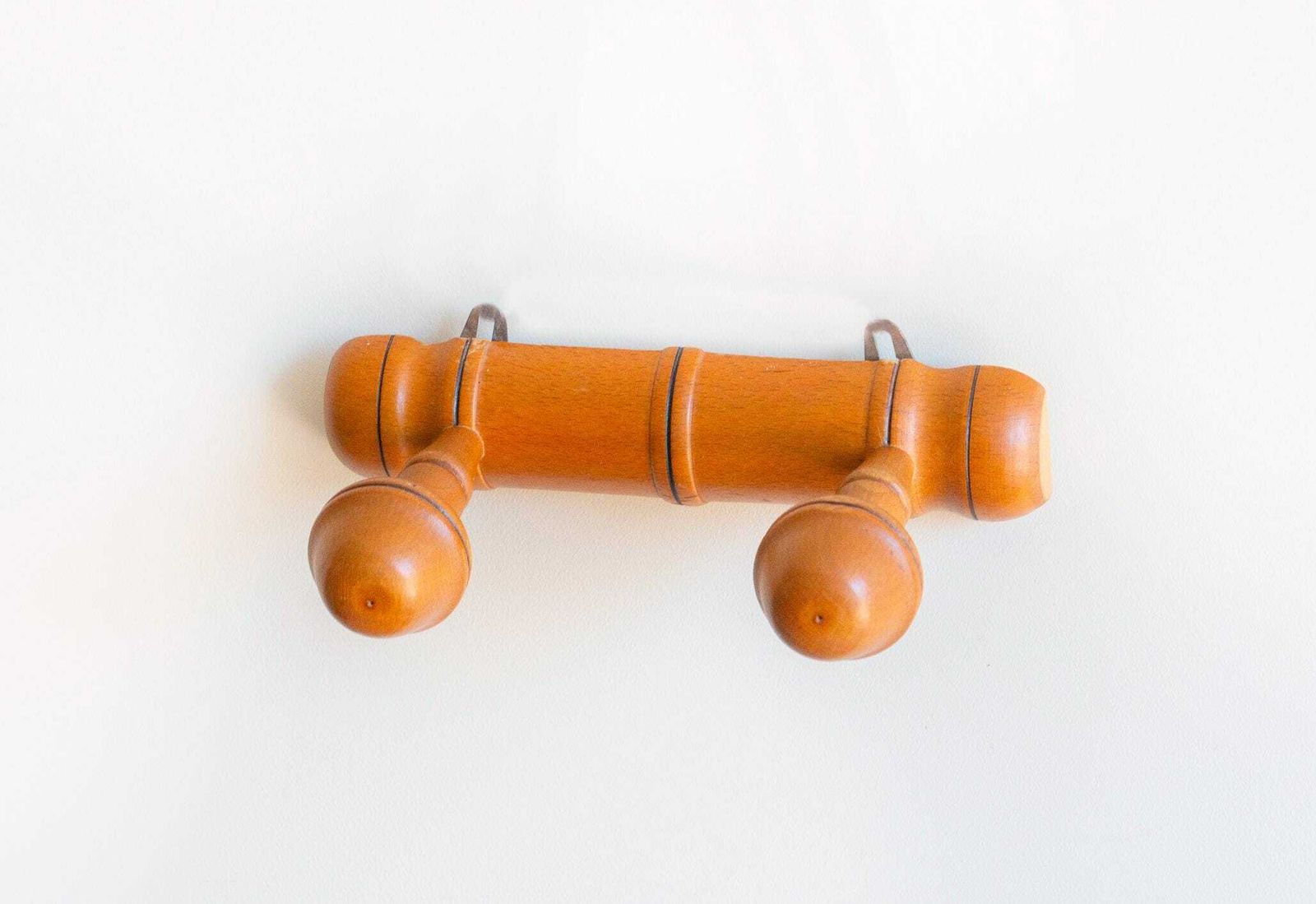 French Coat Rack, Faux Bamboo Hook, Antique Carved Hat Rack, Two Peg Wooden Storage Rack, Rustic Farmhouse Decor