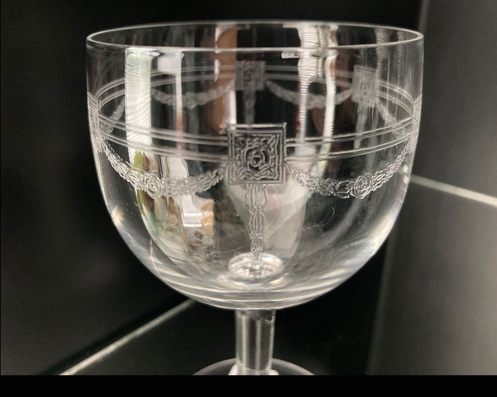 Art Nouveau Wine Glasses | 12pcs | By Saint Louis | Pattern Noel From 1903 photo Home Decor