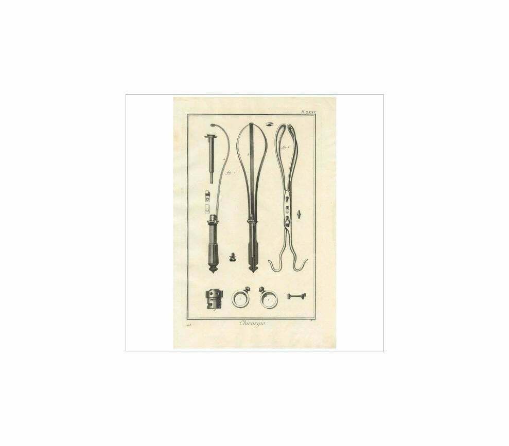 Antique Medical Print 'Pl. Xxxv' By D. Diderot, Circa 1760 photo Art
