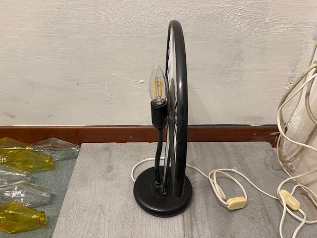 photo furniture Architectural Black  And White Murano Glass Rod Table Lamps Set Of 2
