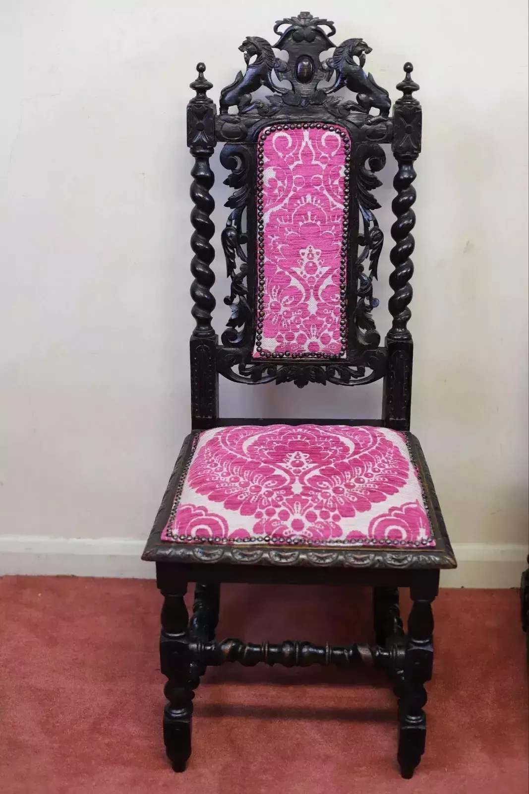 photo buy Beautiful Set Of Six Victorian Carved Oak Dining Chairs
