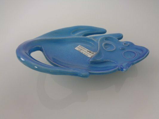 photo furniture Blue Car Firenze Ceramic Cat Ashtray, Italy, 1960s
