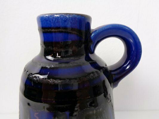 photo vintage Blue & Black 1534 20 Ceramic Vase From Carstens Tönnieshof, Germany, 1970s