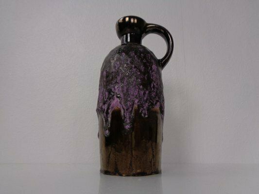 Purple & Gold Lava 321/3 Ceramic Vase From Ruscha, 1960s photo furniture